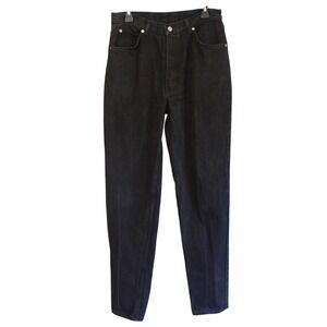 Vintage 80s Jordache Black Tapered Leg Jeans Mens 34M Made in USA Cotton Logo